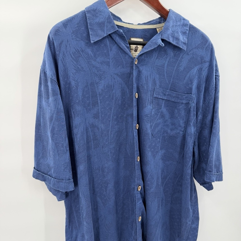 Jamaica Jaxx Hawaiian Shirt XL 100% Silk Blend Blue Tropical Camp Casual Grandpa - Picture 2 of 15
